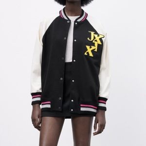 ZARA RIB TRIM BOMBER JACKET